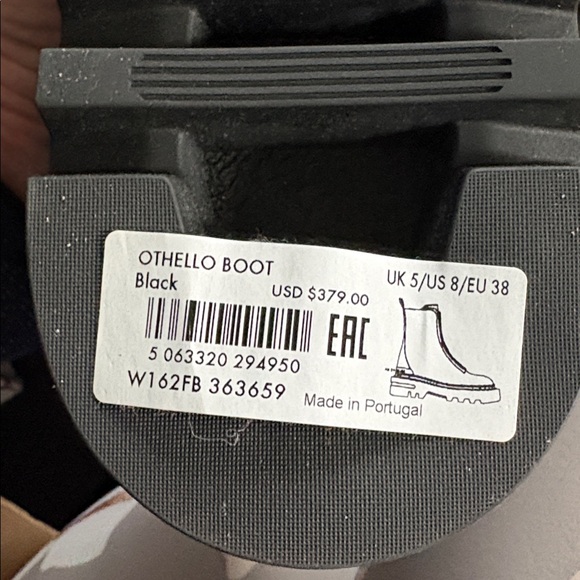 NWT All Saints Othello Black Leather Lug Sole Booties with Gold Zipper - sz 8 - Picture 2 of 16